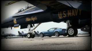 Blue Angel FA 18 vs Blue Devil ZR1 Corvette in Mile Race [upl. by Ecaj764]