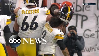 Violent brawl breaks out at NFL game l ABC News [upl. by Hartwell84]