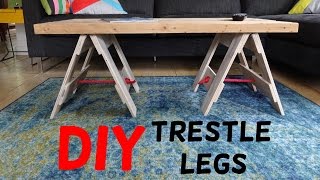 Simple Industrial Trestle Leg Table Build [upl. by Nahum152]