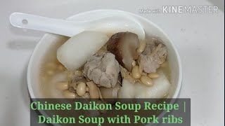 Chinese Daikon Soup Recipe  Daikon Soup with Pork ribs [upl. by Iliram629]