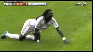 Gomis celebration against United 30082015 HD [upl. by Kort]