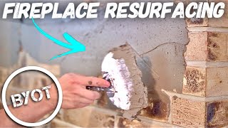 DIY Fireplace Makeover  How To Resurface A Fireplace [upl. by Okier]