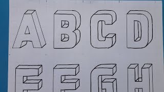 3d Drawing Capital Letter A To Z  How To Draw Alphabet Lettering A Z Easy Simple For Beginners [upl. by Irrol]