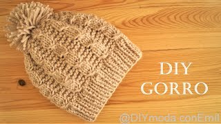 Gorro tejido a dos agujas paso a paso  DIY moda con Emíl [upl. by Myrwyn656]