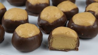 4  Ingredients BUCKEYES Recipe  HOMEMADE Peanut Butter Balls Candy  LETS TRY IT [upl. by Retha]