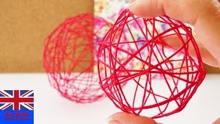 MAKE YOUR OWN STRING BALL USING A BALLOON Decorate your room for spring [upl. by Eelta525]