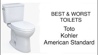 Best Toilets and Worst Toilets Toto Kohler American Standard Toto Drake [upl. by Wisnicki759]