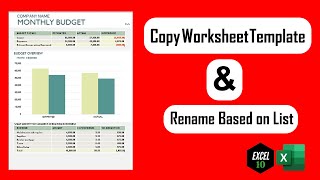 How to Copy A Worksheet Multiple Times and Rename Based on A List in Excel [upl. by Gupta]