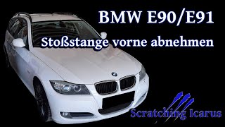 BMW E90E91 Stoßstange vorne abbauen front bumper removal  Tutorial [upl. by Adnamaa454]