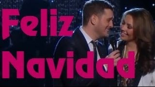 Michael Bublé amp Thalía  Feliz Navidad lyrics [upl. by Nylg]