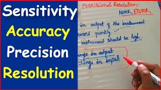 Sensitivity Accuracy Precision and Resolution Value in Instrumentation Measurement [upl. by Nived]