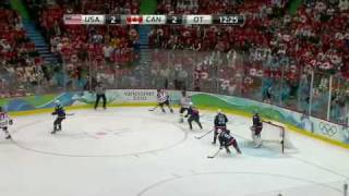 Sidney Crosby Scores Winning Goal Canada VS USA Gold Medal Game [upl. by Annaynek778]