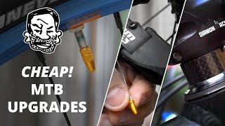 10 Ridiculously Cheap Mountain Bike Upgrades [upl. by Nnadroj]