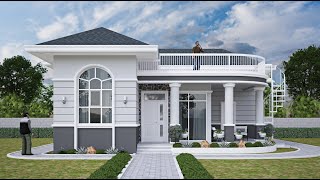 BUNGALOW HOUSE DESIGN  2 BEDROOM  100 SQM  1076 SQFT [upl. by Ennove]