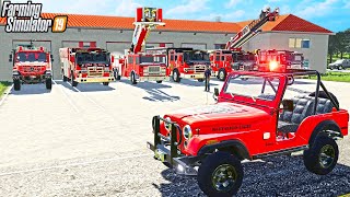 UPGRADING NEW FIRE STATION KST MAP  LADDER TRUCKS  FARMING SIMULATOR 2019 [upl. by Eresed341]