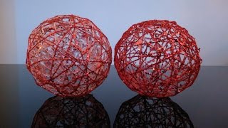 DIY  How to Make StringYarn Ball Ornaments Decorations [upl. by Nielson]