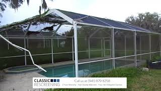 Pool Cage Enclosure  Screen Repair and Rescreening [upl. by Riana753]