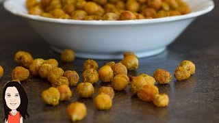 Crunchy Curried Chickpeas  Oven Roasted Vegan Snack [upl. by Rehpatsirhc792]