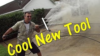 How To Pressure Wash a Concrete Patio  Water Broom Demo  BE WhirlaWay Demo Review [upl. by Eelibuj]