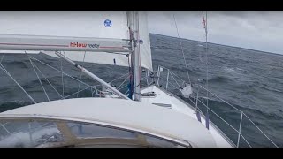 Beneteau Oceanis 343 Sailing Downwind in 30 Knots Wind [upl. by Mehs]