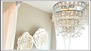 DIY Glam Crystal Chandelier  DIY Room Decor Ideas [upl. by Anoiuq]