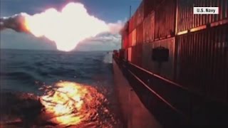 See Tomahawk missile strike a ship [upl. by Toy838]