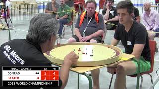 Crokinole 2018 World Championship Final  Conrad v Slater [upl. by Atenek]