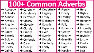 100 Common Adverbs in English 📚  Parts of speech [upl. by Petie238]