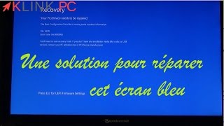 Réparer lerreur quotRecovery Your PCDevice needs to be repairedquot écran bleu sur Windows 10 [upl. by Christa]