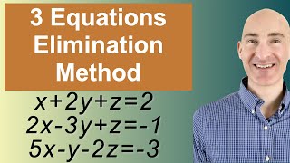 Solving Systems of 3 Equations Elimination [upl. by Zsa888]