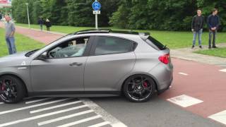 Alfa Romeo Giulietta Quadrifoglio Verde  Cars and Coffee XXL 2016  exhaust sound  engine sound [upl. by Asilef]