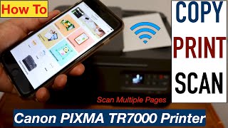 How To Scan Print Copy With Canon Pixma TR7000 Series Printer [upl. by Ydnerb]