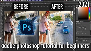 How to Edit Photos in Adobe Photoshop 2021 as a COMPLETE BEGINNER IN UNDER 3 MINUTES [upl. by Yren]