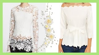 BLUSAS BLANCAS ELEGANTES Y FINAS de MODA primavera verano 2020 [upl. by Nabal]