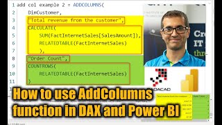 How to use AddColumns function in DAX and Power BI [upl. by Ailama]