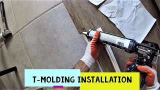 How to Install Vinyl Plank Tmolding Transitions  Step by step [upl. by Julissa980]