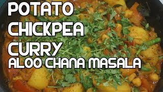 Potato Chickpea Curry Recipe  Aloo Chana Masala  Indian Vegan Recipes [upl. by Annej]