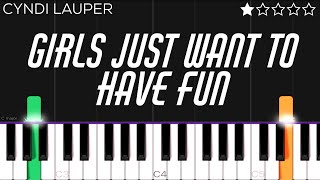 Cyndi Lauper  Girls Just Want To Have Fun  EASY Piano Tutorial [upl. by Llednov]