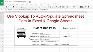 Tutorial on How to Use Vlookup to Auto Populate Spreadsheet Data in Google Sheets and Excel [upl. by Neidhardt]