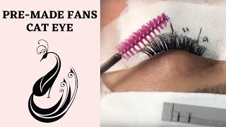 Eyelash Extensions Tutorial 6D PreMade Fans Lashes Cat Eye Look [upl. by Siseneg2]