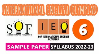 IEO English Olympiad Class 6 Sample Paper 202223 [upl. by Rind]