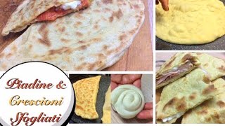 PIADINE E CRESCIONI SFOGLIATI con olio ricetta facile  TUTTI A TAVOLA [upl. by Krock22]