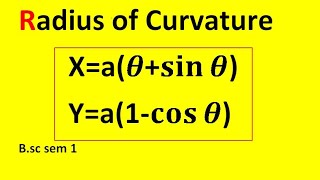 Radius of curvature of cycloid bsc 1st year  how to find [upl. by Armalla]