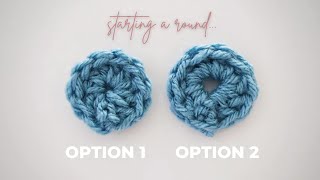 How to Crochet in the Round Starting Methods Magic Ring Chain Method [upl. by Ainahtan]