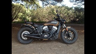 Indian Scout Bobber Exhaust Sound Test 2into1 [upl. by Hachman]