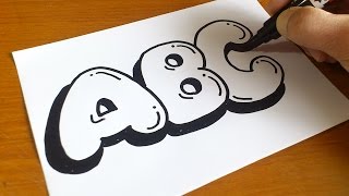 Very Easy  How to Draw Graffiti Bubble Letters ABC [upl. by Atenik]