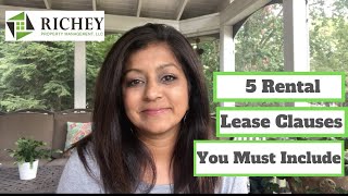 Landlord Tenant Lease Agreement Essentials  5 KEY LEASE CLAUSES You must Include [upl. by Ahens]