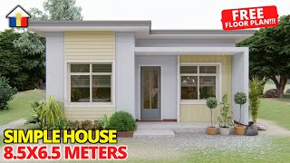 2BEDROOM BUNGALOW 55 sqm  SMALL HOUSE DESIGN IDEA [upl. by Migeon]