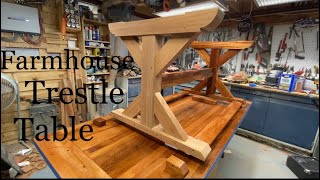 HOW TO BUILD A FARMHOUSE TRESTLE TABLE DIY [upl. by Valerle]