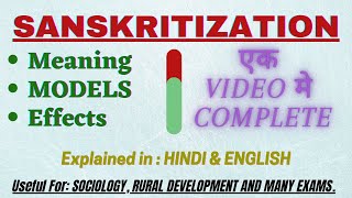 Sanskritization  Sociology M N Srinivas  English Notes  Meaning  Models  Effects [upl. by Ursas]